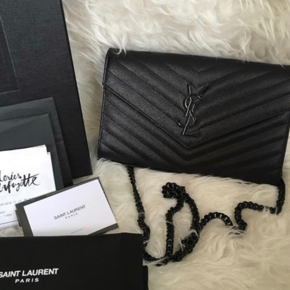 Yves Saint Laurent Matelasse Monogram Chain Purse